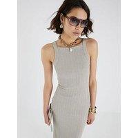 River Island Metallic Column Dress - Silver