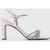 Office Honey Glitzy Strappy Heels - Silver