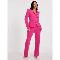 Quiz Pink Woven Tailored Blazer