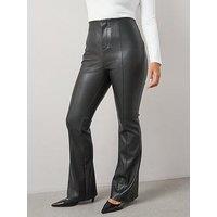 V By Very Curve Kickflare Pu Trouser - Black