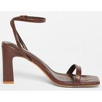 Quiz Brown Barely There Block Heels