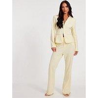 Quiz Lemon Woven Flared Trousers
