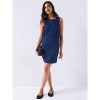 V By Very Denim Mini Shift Dress - Dark Wash