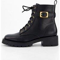 V By Very Lace Up Ankle Boots - Black