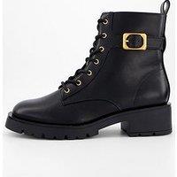 V By Very Wide Fit Lace Up Ankle Boot - Black