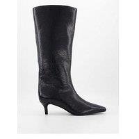 V By Very Pull On Knee High Boot - Black