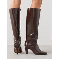 The Very Collection Block Heel Straight Leg Knee Boot - Brown