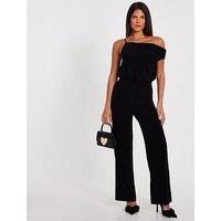 Quiz Black Asymmetric Draped Jumpsuit
