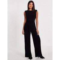 Quiz Black Tie Waist Jumpsuit