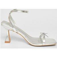 Quiz Silver Bow Detail Heels