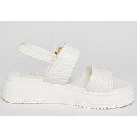 Quiz White Chunky Buckle Sandals