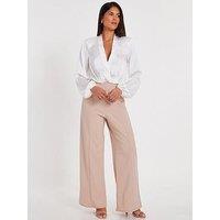 Quiz Stone Button Detail Palazzo Trousers