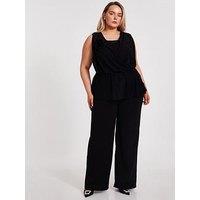 Quiz Curve Black Palazzo Trousers