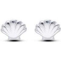 The Love Collection Sterling Silver Shell Stud Earrings