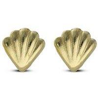 The Love Collection Sterling Silver Gold Plated Shell Stud Earrings