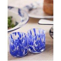 Hestia Blue Tortoise Shell Tumbler Glass Set Of 2