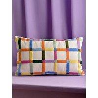 Hestia Raspberry Blossom Rectangular Tufted Cotton Patterned Cushion