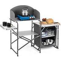 Trail Camping Kitchen Stand With Cupboard & Windshield