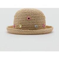 Mango Younger Girls Mirror Straw Hat - Beige