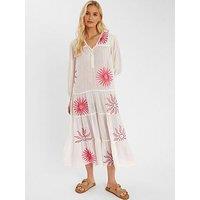 Accessorize Suns Embroidered Maxi Dress - Ivory