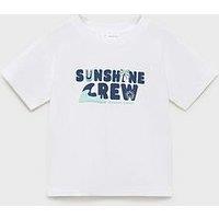 Mango Younger Boys Sunshine Crew Short Sleeve T-Shirt - Light Cream
