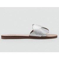 Mango Girls Metallic Sliders - Silver