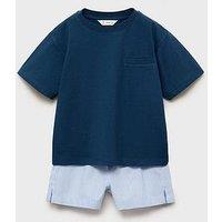 Mango Younger Boys T-Shirt & Short Pyjamas - Dark Blue