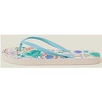 Accessorize Beach Print Flip Flops - Brights