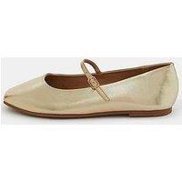 Accessorize Metallic Strap Ballet Flats - Gold