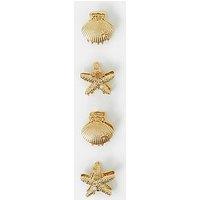 Accessorize 4-Pack Mini Shell Claw Clips - Gold