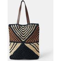 Accessorize Aztec Raffia Shoulder Bag - Multi
