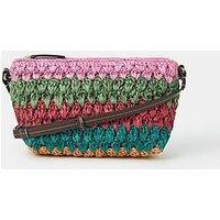 Accessorize Mix Woven Raffia Crossbody Bag - Multi