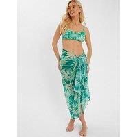 Accessorize Palm Sarong - Green