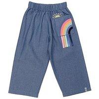 Lilly + Sid Girls Rainbow Pocket Chambray Cropped Trouser - Blue