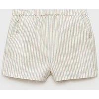 Mango Baby Unisex Stripe Shorts - Light Cream