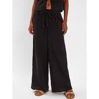 Accessorize Crinkle Beach Trousers - Black
