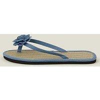 Accessorize Denim Corsage Seagrass Sandal - Blue