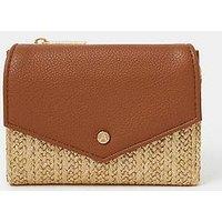 Accessorize Metallic Raffia Purse - Gold