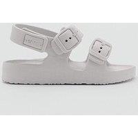 Mango Unisex Kids Double Buckle Eva Slider - Light Cream