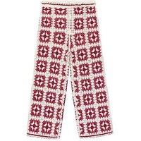 Mango Girls Amara Crochet Knitted Trousers - Red