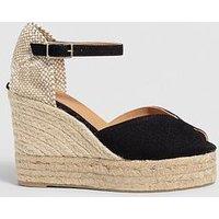 Castaner Bianca Chunky Open Toe Espadrille - Black