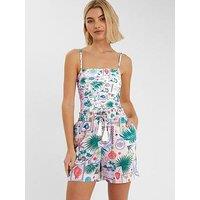Accessorize Postcard Print Short - Ivory