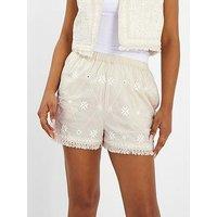 Accessorize Mirror Embroidered Short - Ivory