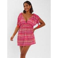 Accessorize Crochet Kaftan Beach Cover Up - Multi