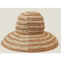 Accessorize Neutral Stripe Bucket Hat - Natural