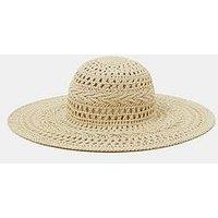 Accessorize Crochet Floppy Hat - Natural