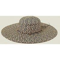 Accessorize Mono Weave Bead Trim Floppy Hat - Multi
