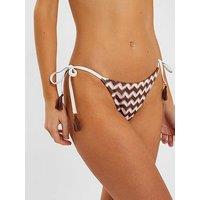 Accessorize Neutral Crochet Tie Side Bikini Bottoms - Natural