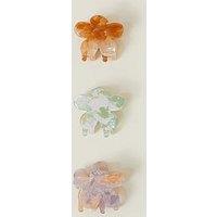 Accessorize 3 X Flower Claw Clips - Multi