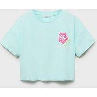 Mango Girls Aloha Short Sleeve T-Shirt - Aqua